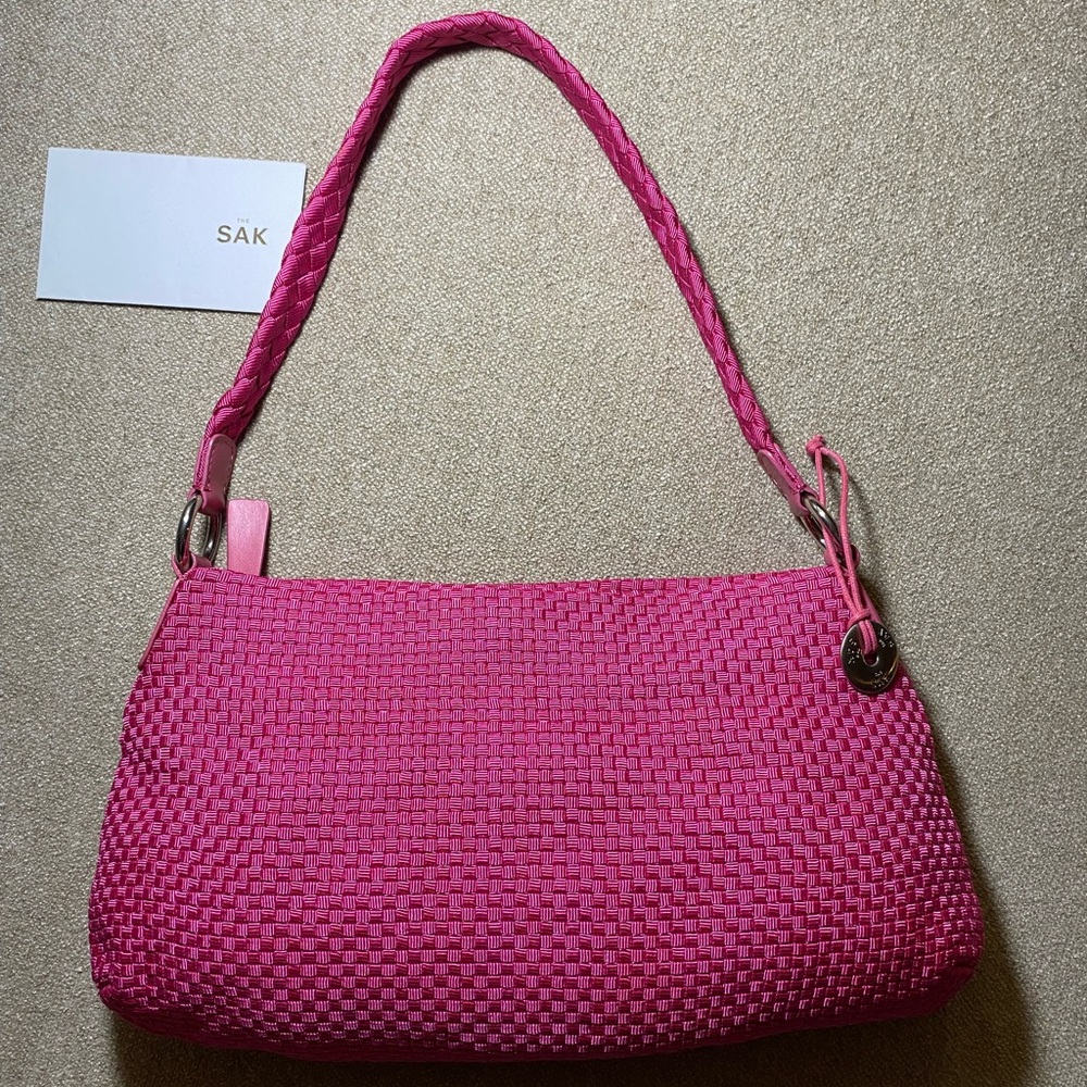 The Sak Pink Woven Shoulder Bag